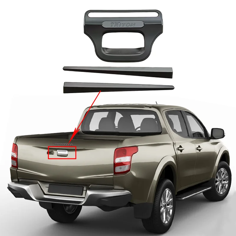 Di alta Qualità di Colore Nero Portellone di Coda Copertura Baule Posteriore Coperchio Trim per MITSUBISHI TRITON L200 2015-2019 Pickup Auto Accessori Auto