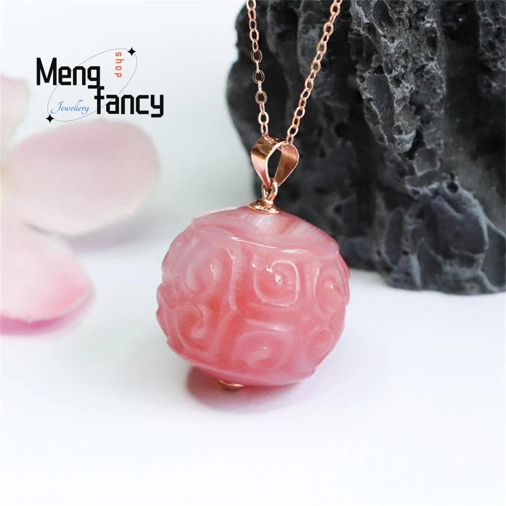 S925 Silver With Natural Salt Source Agate Retro Ripple Colorful Treasure Pendant Simple Elegant High-grade Fashion Fine Jewelry