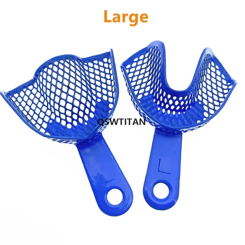 ถาดพิมพ์ฟัน 10 ชิ้น วัสดุอุปกรณ์ทันตกรรม ที่วางฟัน พลาสติก-เหล็ก