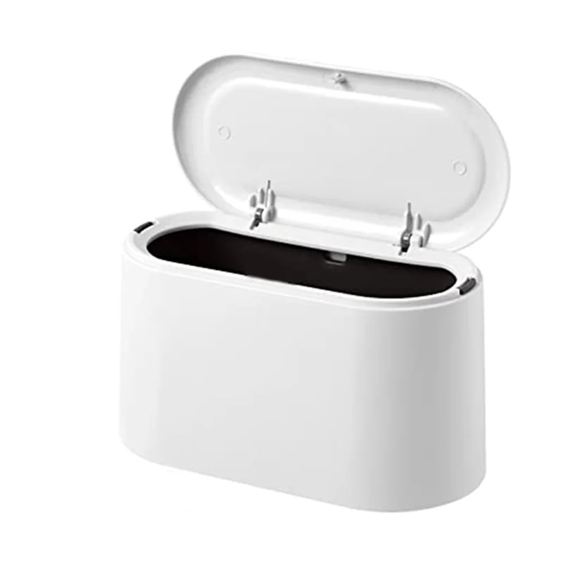 ABFW Tabletop Trash Can with -Up Lid, Mini Trash Can, Compact Design Mini Cosmetic Bucket, Plastic Tabletop Trash Can