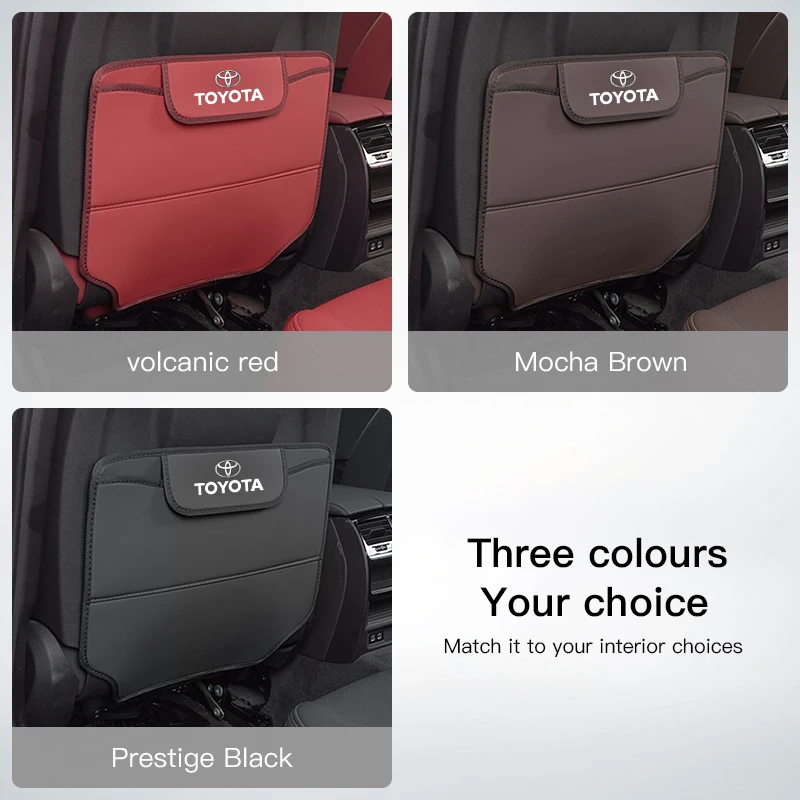 مسند ظهر لمقعد السيارة من جلد البولي يوريثان وسادة مضادة للركلة لسيارة Toyota TRD Fortuner Highlander Mark-X Mirai Hillix Picanto Super GR Yaris #6