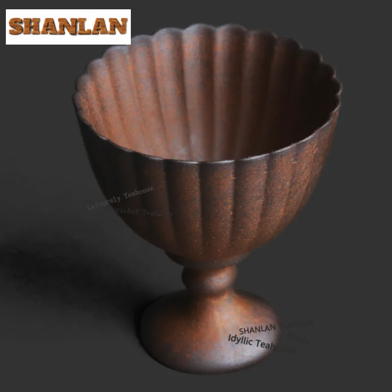 70ml Old Rock Clay Lotus Lamp High-feet Teacup Zen Tea Bowl Water Jug Tea-tasting Fragrance Cup Chazhan Master Cups Teaset Gift