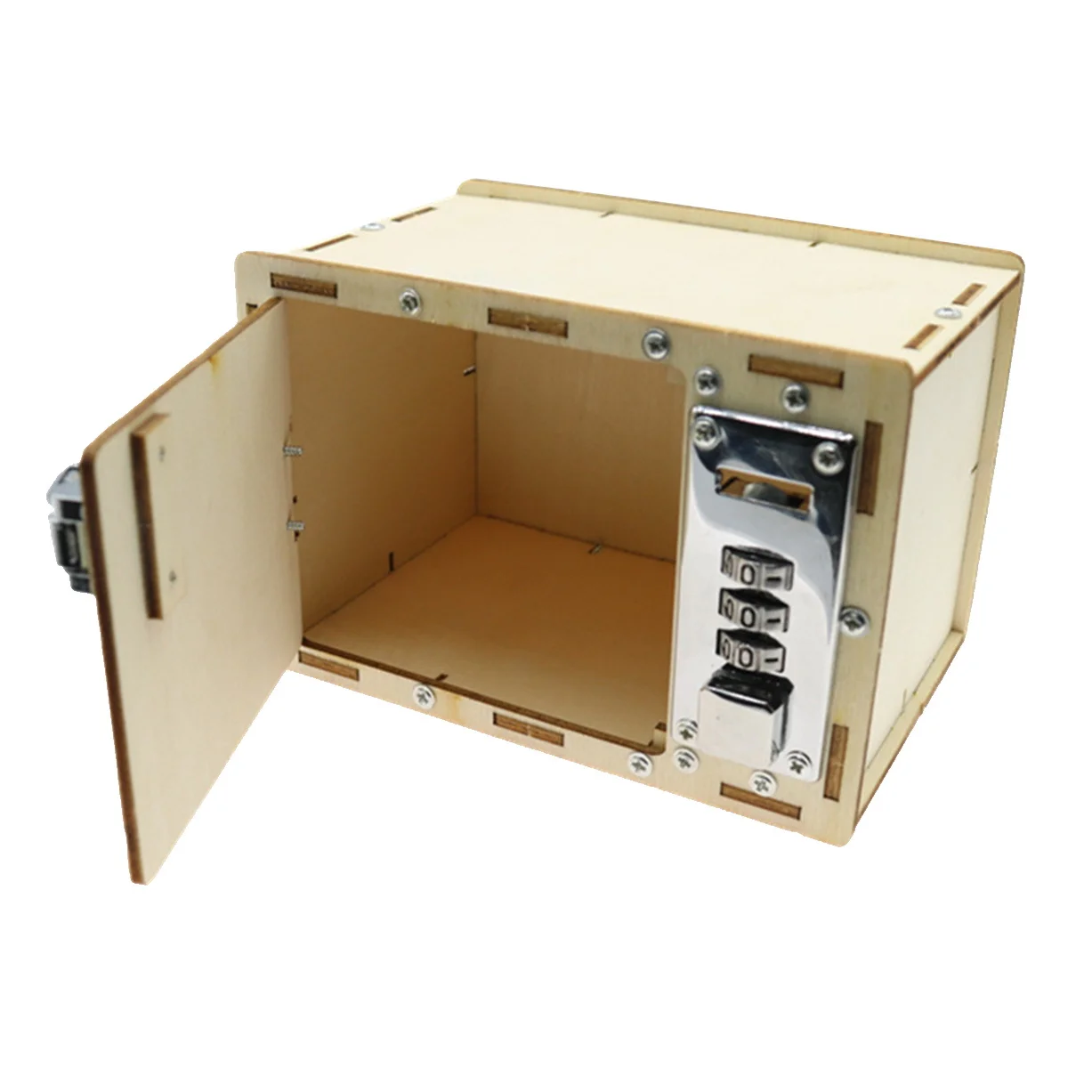 กล่องปริศนาไม้แบบกลไก 1 ชุด กล่องใส่รหัสผ่านสำหรับเด็ก กล่องล็อคทำมือ อุปกรณ์การศึกษา ชุดทำกล่องรหัสผ่าน