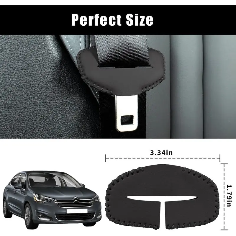 5PCS Seats Belt Buckle Cover,Car Seats Belt Fixing Buckle Decorate Protector Leather Cover,Seats Belt Silencer Clip Holster,H
