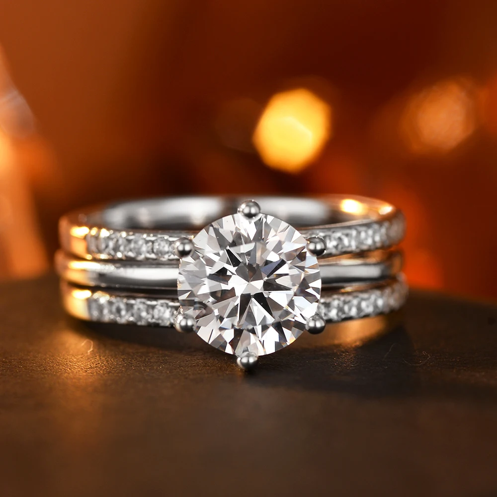 

Серебро 925 пробы, дизайн из 2 частей, фианиты 5А, женские, помолвочные, повседневная одежда, свадьба и подарок на День святого Валентина.