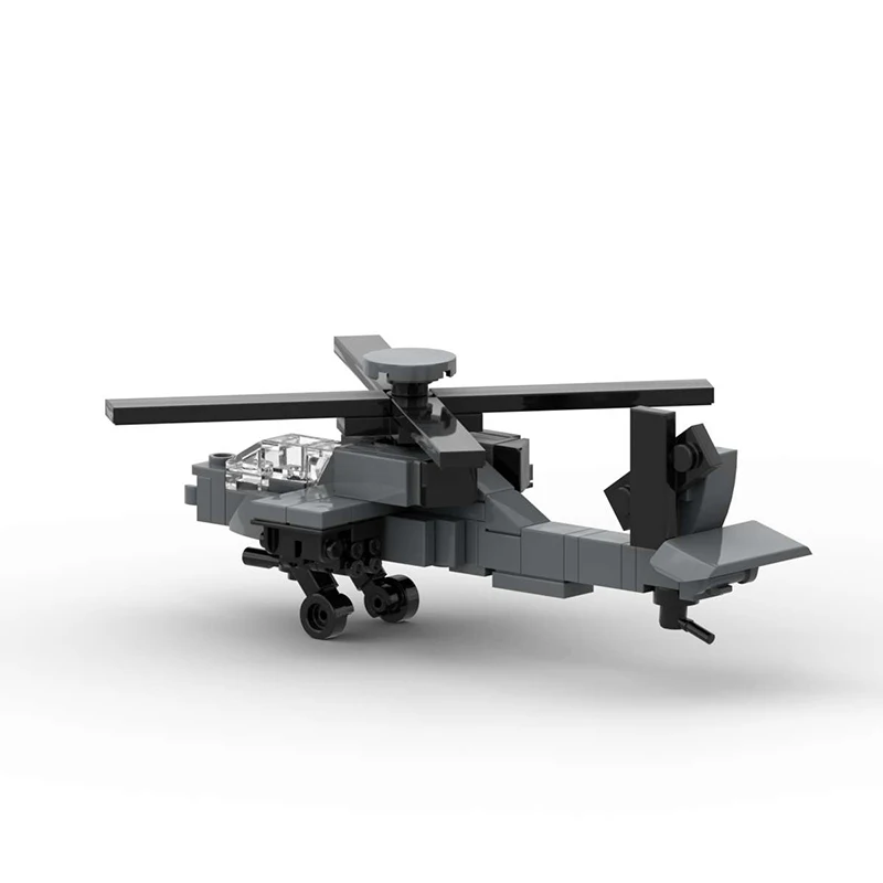 MOC Kreatives Militär-Flugzeug Apache Longbow Baustein-Modell DIY Lehrreiches Montage-Spielzeug für Kinder Geburtstagsgeschenk Dekoration – Detail 8