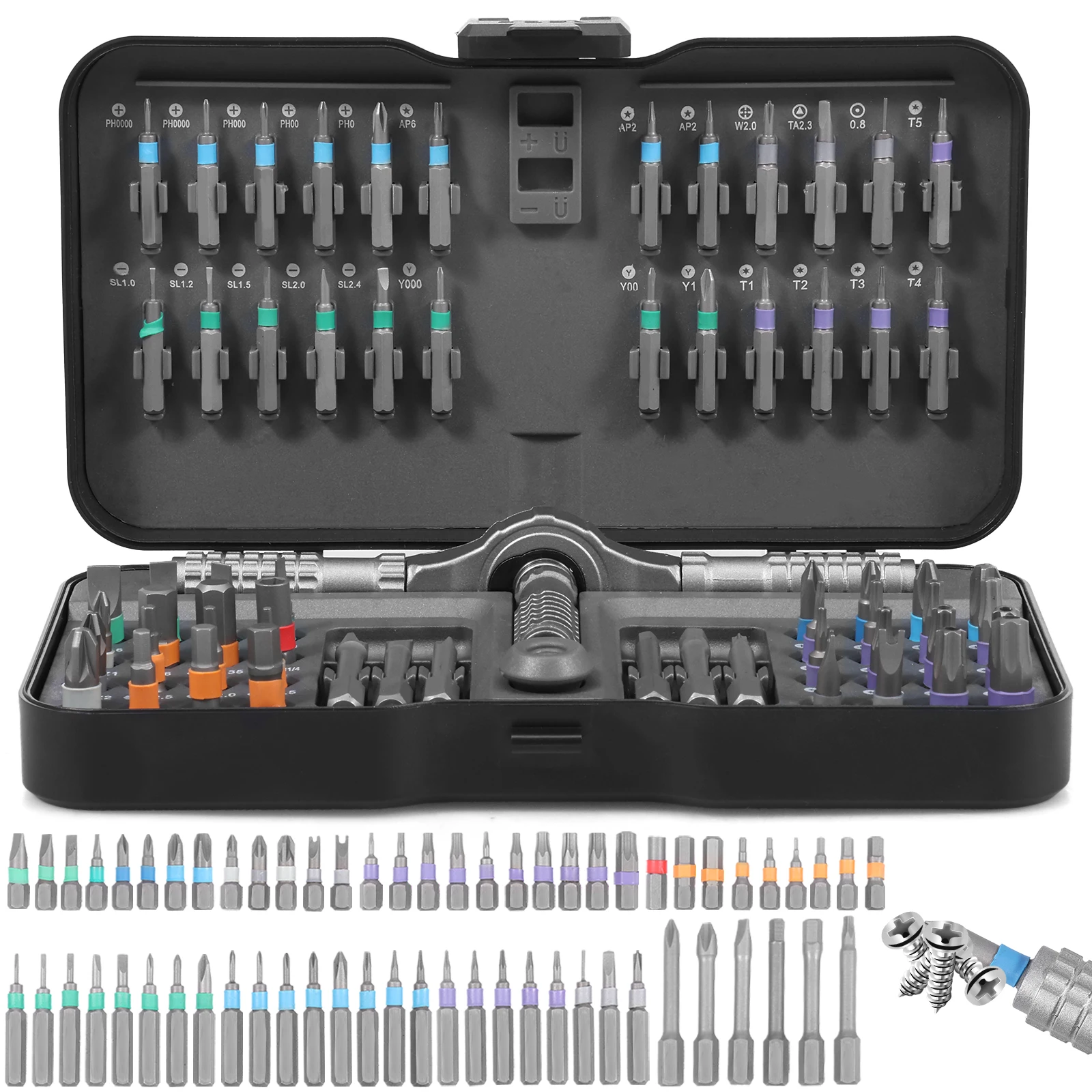 

Ratchet Screwdriver Set 42in1/66in1 Magnetic Screwdriver Set with Removable Handle Magnetic Screwdrivers for Computer Furniture