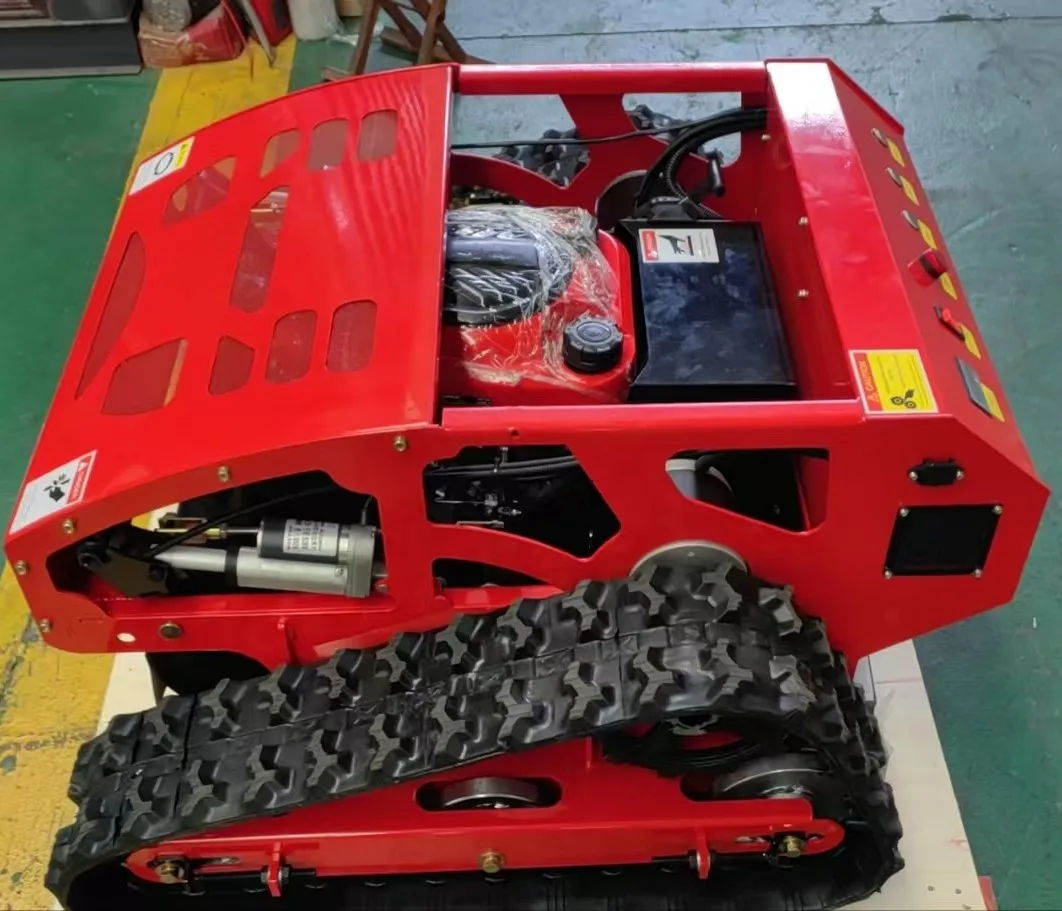 Automatic Mini Power Weeder Machine Tracked Remote-Controlled Robotic Lawnmower Grass Cutting Equipment