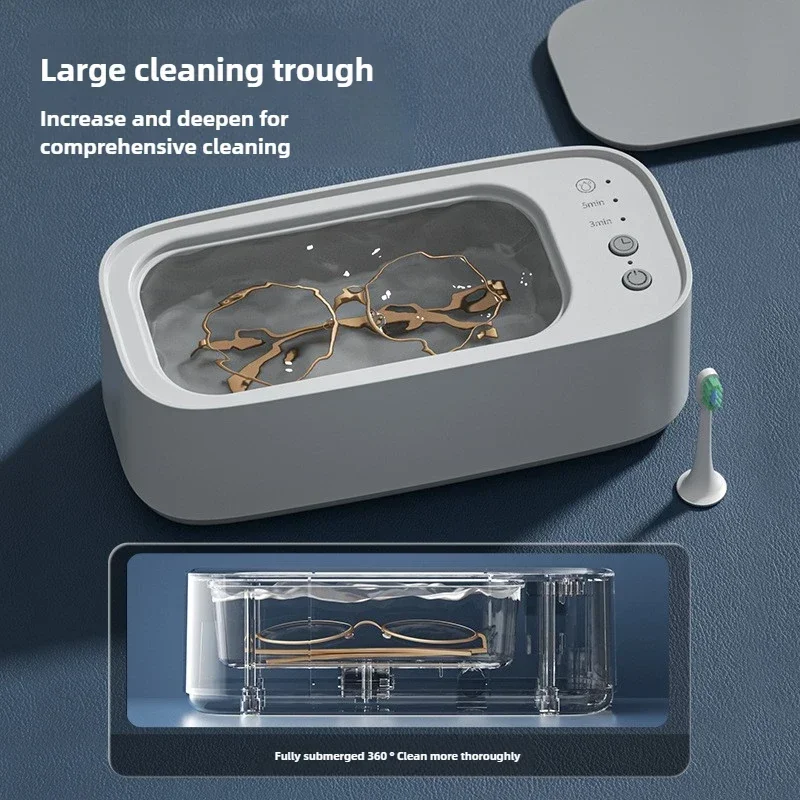 USB Ultrasonic Cleaner 45000Hz Rechargeable Portable High-Frequency Vibration Glasses Jewelry Cleaning Machines Household