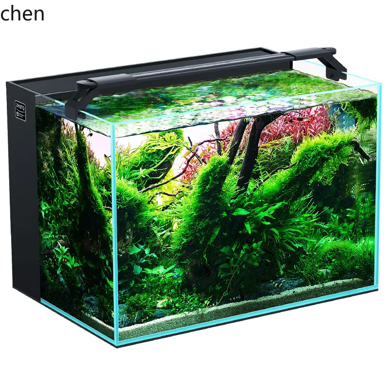 ZML back filter ultra-white fish tank desktop aquatic grass native home self-circulation full set of ecological glass tank
