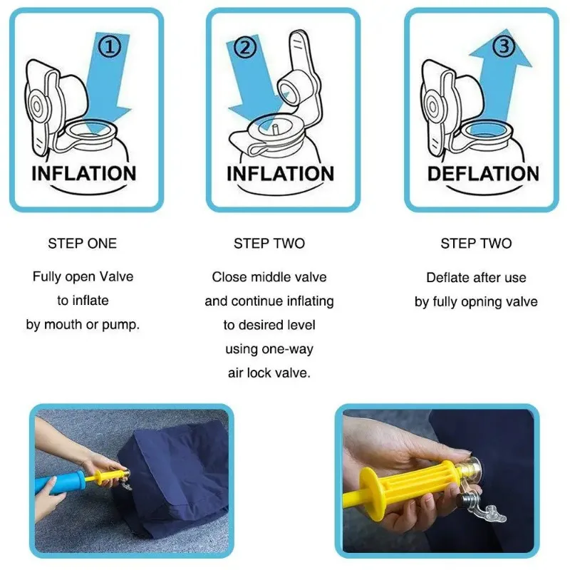 Three Layer Mat Inflatable Mattress Air Foot Rest Pillow Long Distance Car Plane High Speed Rail Teavel For Sleep Bed
