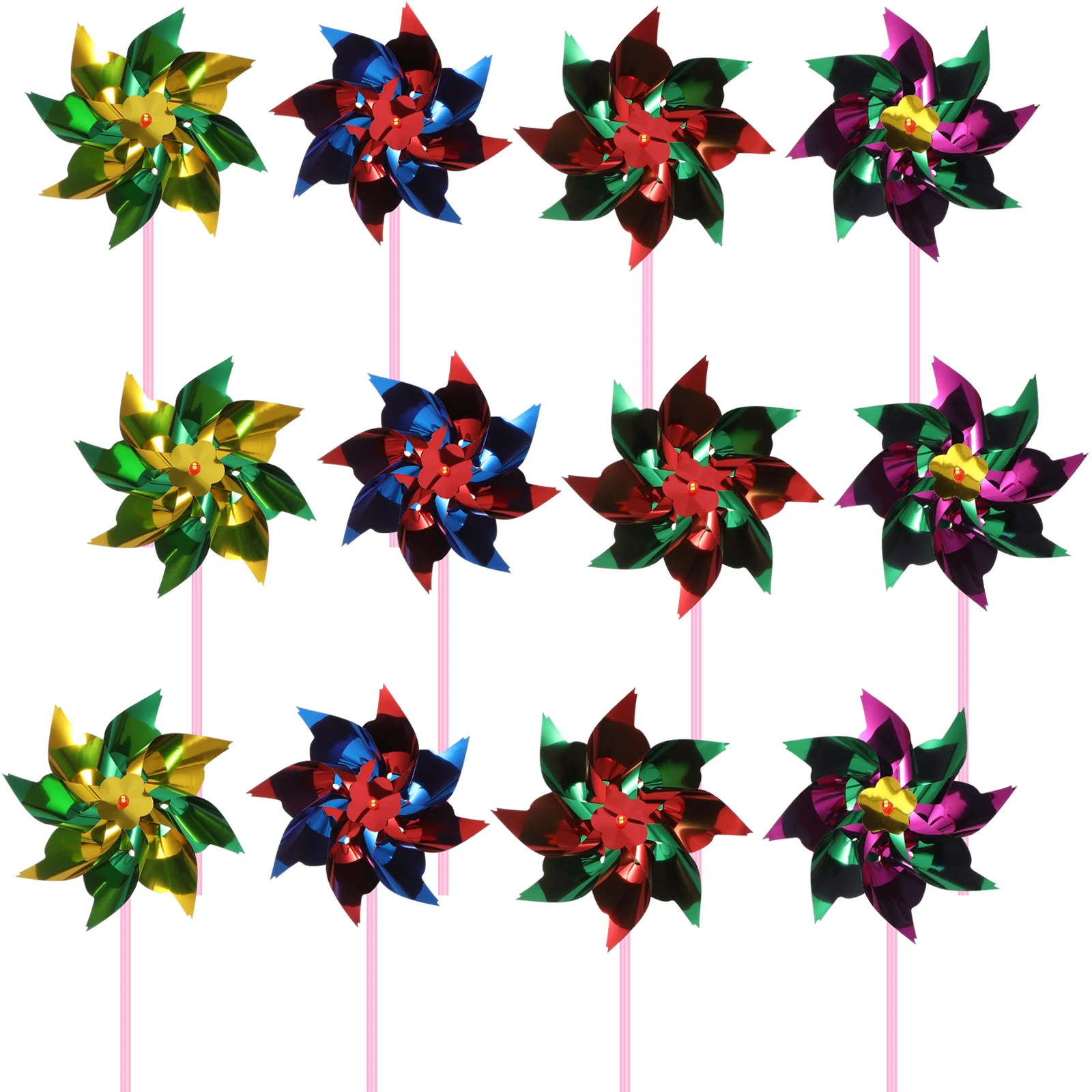 

12 Pcs Windmill Toys for Kids Outdoor Garden Party Lawn Decoration Easy Install Windwill Colorful Rotating Fun Gifts