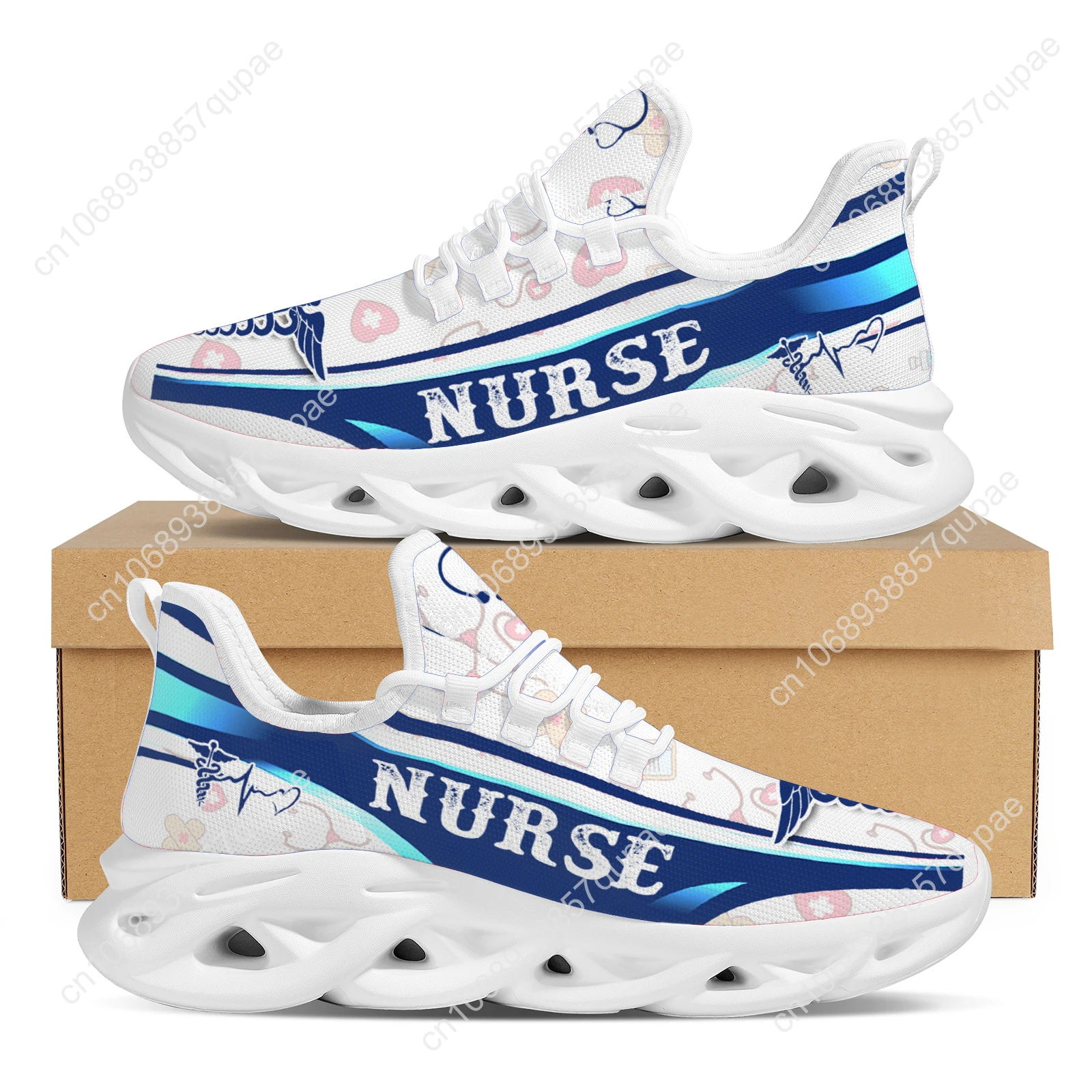 Nurse Print Summer Knit Platform Flats Sneakers Shoes Mens Womens Sports Shoes Fashion High Quality DIY Sneaker Custom Made Shoe