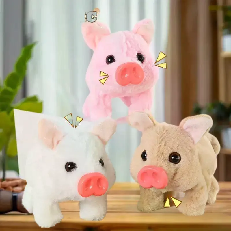 لعبة خنازير كهربائية مقلدة من القطيفة الواقعية يمكن المشي على النباح ألعاب الحيوانات الأليفة الإلكترونية هدايا لطيفة للأطفال #2