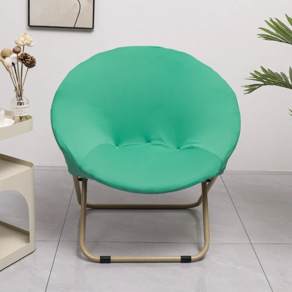 Simple PU Saucer Chair Cover Round Anti-slip Camping Seat Cover Solid Color Elastic Lazy Recliner Slipcover Fit Outdoor Chair