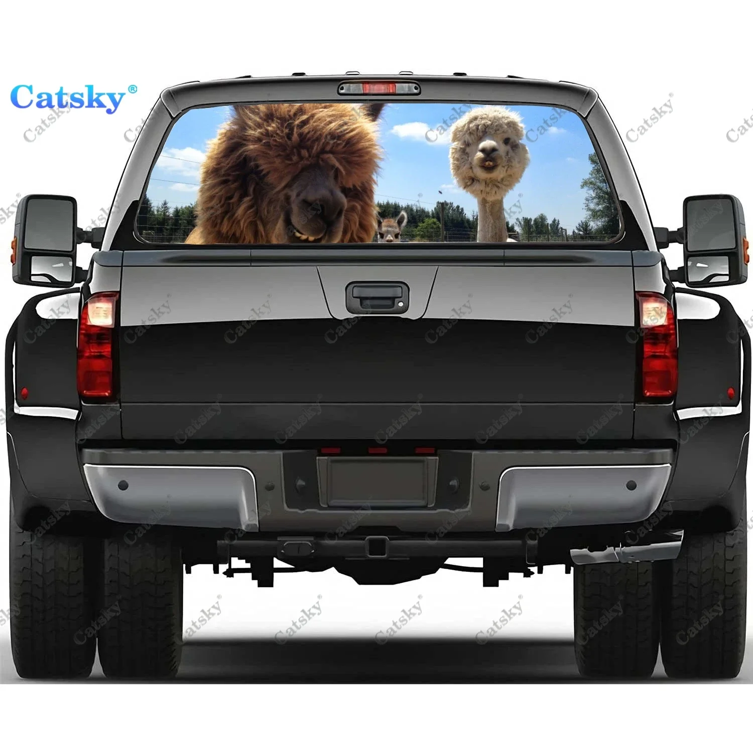 

Llama Animal Rear Window Decals for Truck,Pickup Window Decal,Rear Window Tint Graphic Perforated Vinyl Truck Stickers