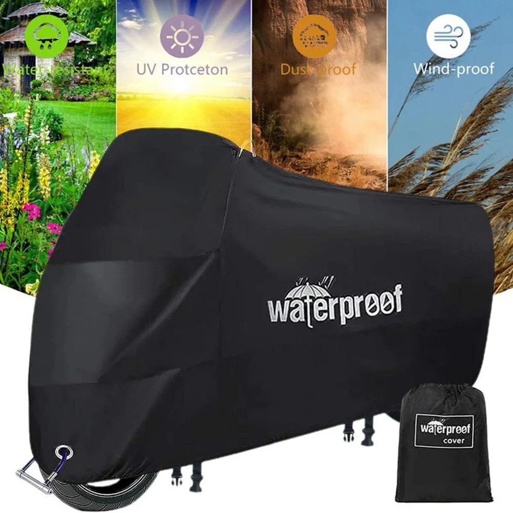 Universal Electric Scooter And Scooter Motorcycle Cover Polyester Taffeta Oxford Fabric Waterproof UV Sun Block Full Vehicle