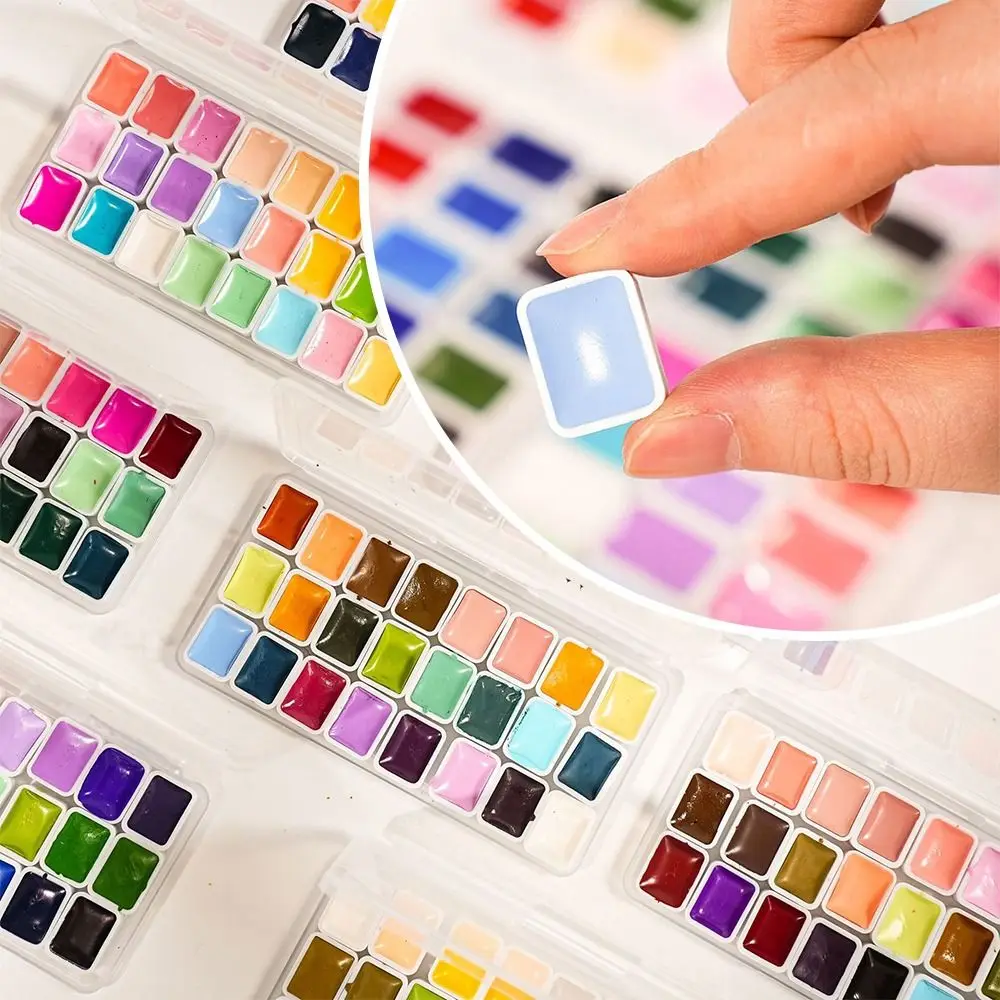 24 Colors Watercolors Paint Set 1ml Each Color Professional Color Matching Solid Pigment Easy To Smudge Quick-dry