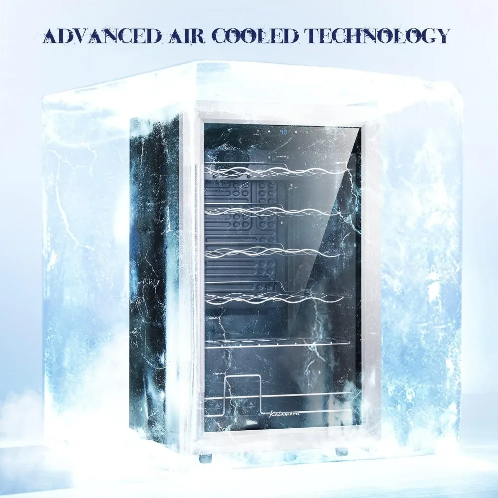 Mini Koelkast Wijnkoeler, 24 Flessen Compressor Vrijstaande Wijnkoelkast-Enkele Zone Met Roestvrijstalen Glazen Deur