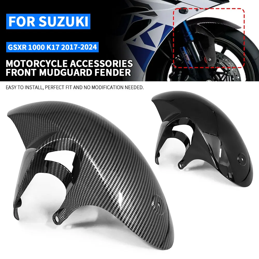 Für Suzuki GSXR1000 2017-2026 Motorrad-Vorderkotflügel Passend für GSX1000 R Motorrad Glänzend Schwarzer Kotflügel 2017 2018 2019 2020 2024