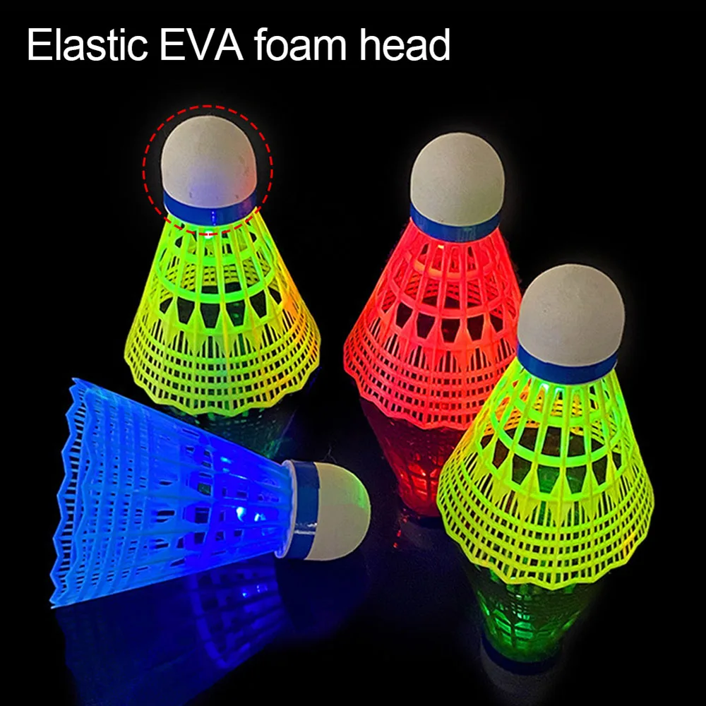6Pcs Leucht Federball Kunststoff Nylon Badminton Ball Beatable Erwachsene Kinder Erholung Training Ball Outdoor Federball – Detail 1