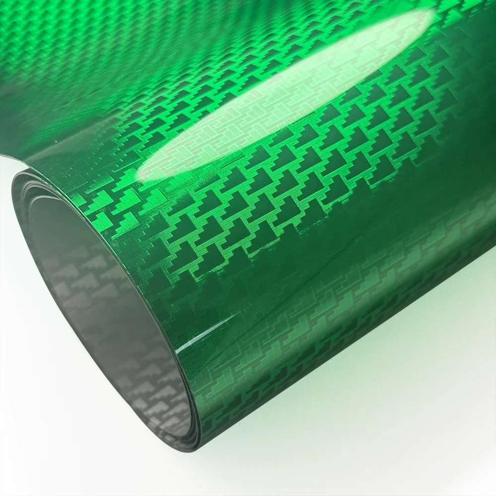 

High Glossy Green Aircraft Pattern Plated Carbon Fiber Film Car Wrap Vinyl Sticker for Car Tuning Color Stickers Adhesive Decal