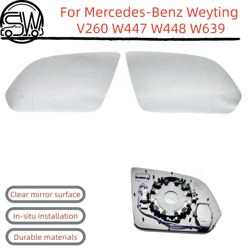 For Mercedes-Benz Weyting V260 W447 W448 W639 Rearview Mirror, Side Mirror, Reflective Mirror, With Blind Spot Detection.