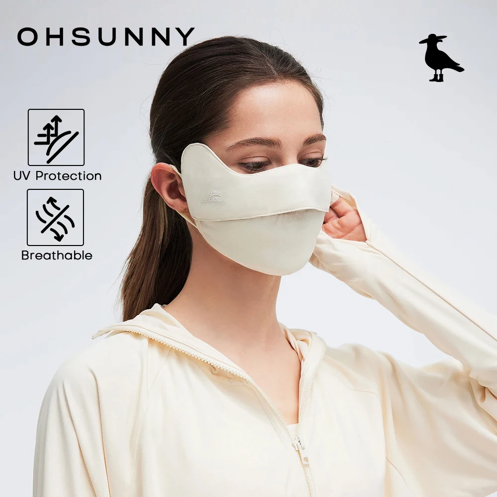 

OhSunny Солнцезащитные маски UPF50 + Половина лица, летняя дышащая маска с большим отверстием для езды на велосипеде на открытом воздухе, защита от ультрафиолета для женщин и мужчин