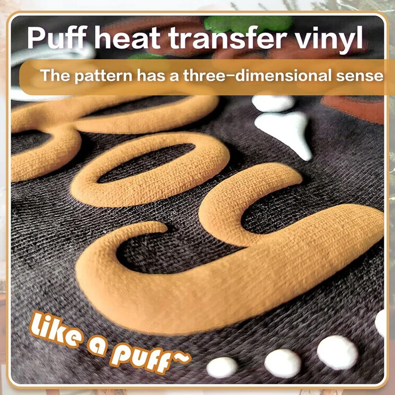 Imagem -02 - Vinil de Transferência de Calor de Sopro Transferência de Calor de Vinil 3d Puff Htv Iron on Puff Vinyl Artesanato de Tecido Faça Você Mesmo T-shirt Fácil de Instalar Folhas