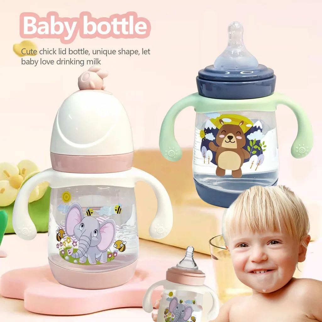 

Baby Chick Training Cup Cartoon Animal Bottle with Handle for Easy Gripping & Photo Shoots