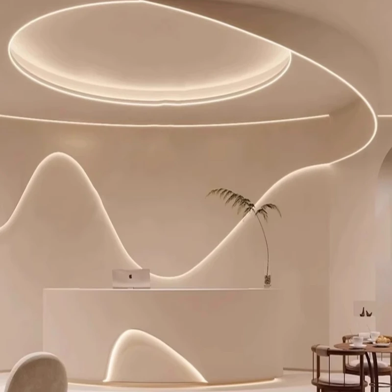 U-Shape Curved LED Aluminum Profile Recessed Bendable Channel Silicone Diffuser Wall Ceiling Drywall Decor Linear Strip Light