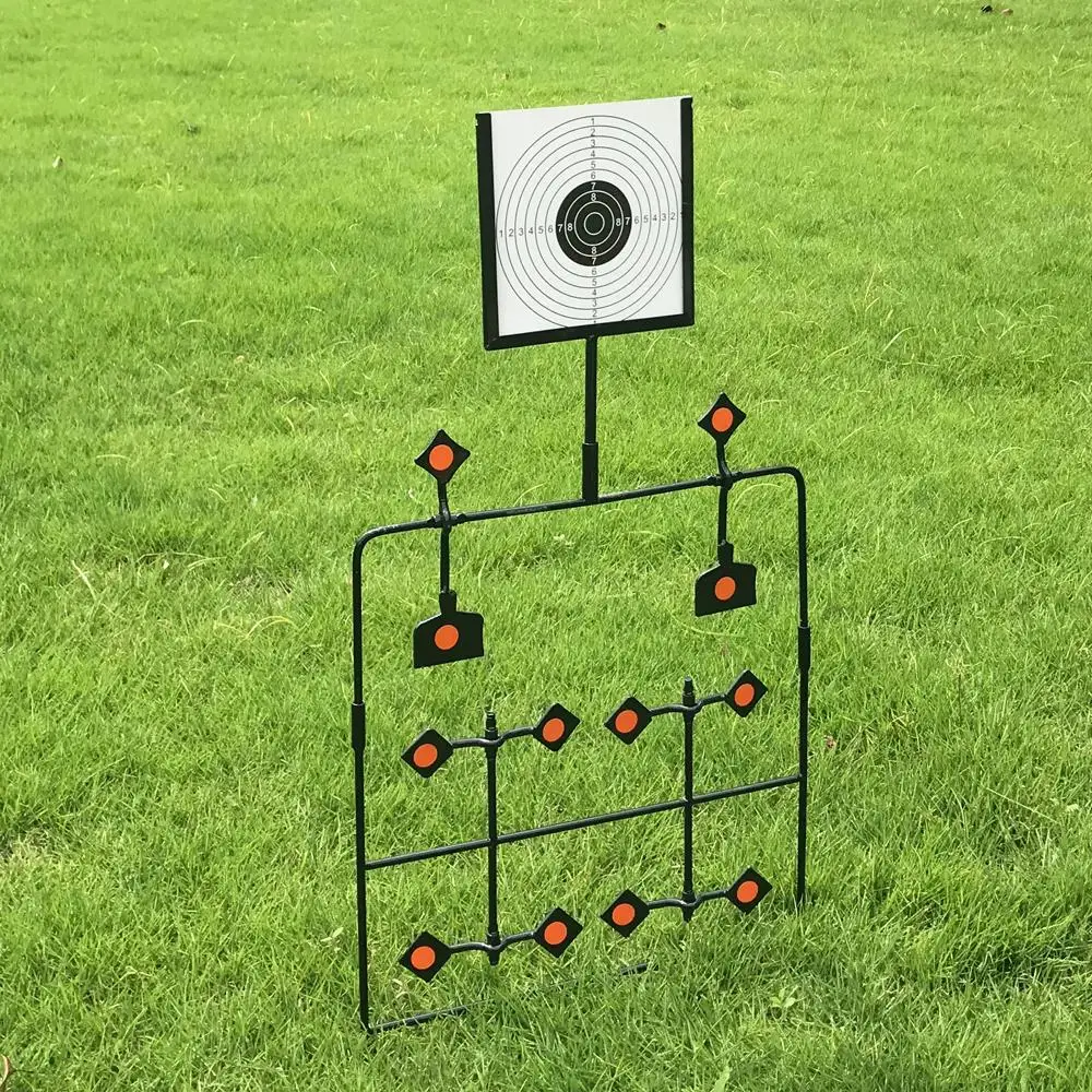 

Heavy Duty Steel Target Stand Self Resetting Spinner for Bullet Trap Practice Range
