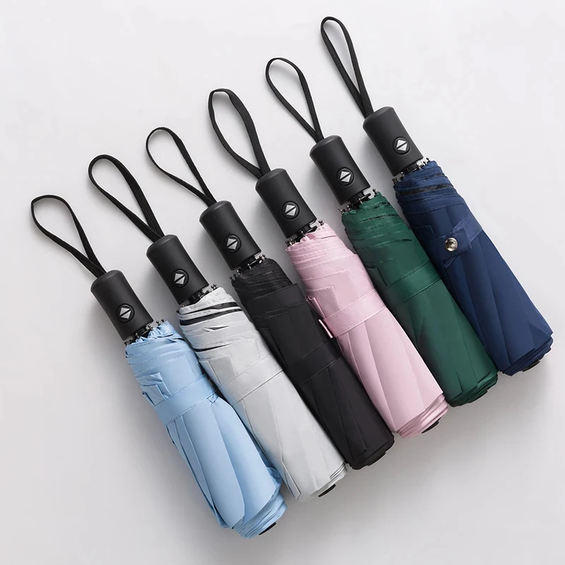 8 Ribs Automatic Open & Close Travel Umbrella Windproof Multi-Color Sun & Rain Umbrella