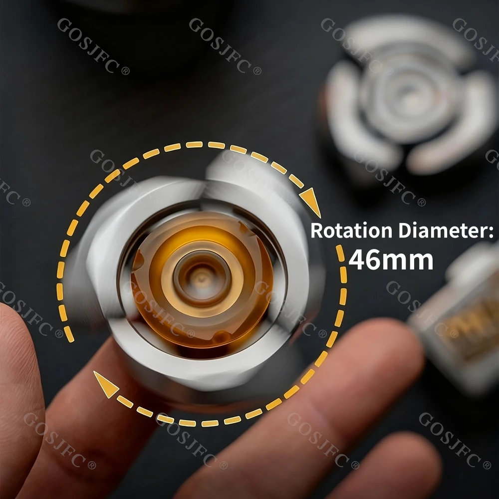 ของเล่นฟิดเจ็ตสปินเนอร์ DJG EDC SPINETIC ของเล่นคลายเครียดสำหรับผู้ใหญ่ ฟิดเจ็ตสปินเนอร์ไทเทเนียมแบบสามใบพัด