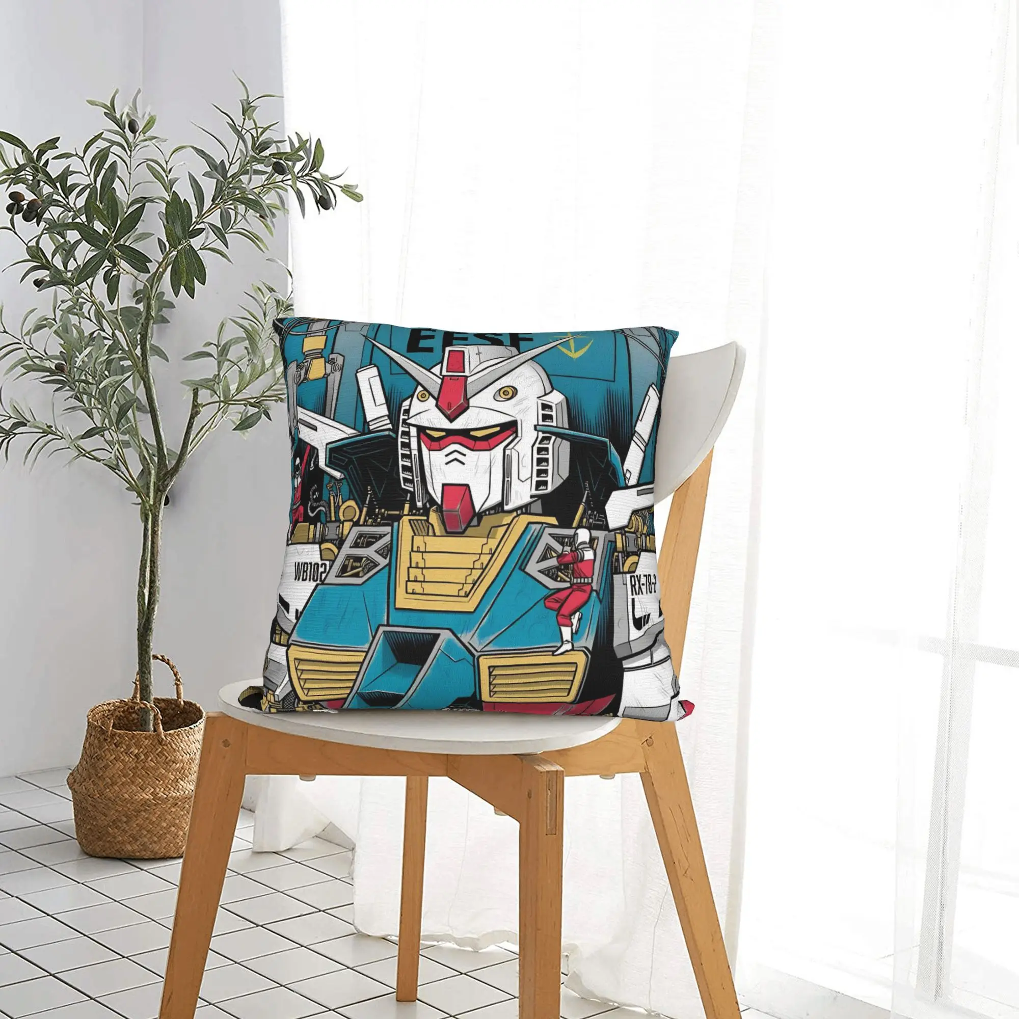 Gundams Pillowcase Polyester Cushion Cover Decor RX-78-2 Anime  Pillow Case Cover Home Drop Shipping 40X40cm