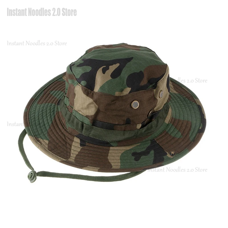 التمويه التكتيكية Boonie القبعات التخييم تسلق دلو قناص قبعة الرجال في الهواء الطلق الصيد التنزه قبعة الشمس واقية Boonie قبعات