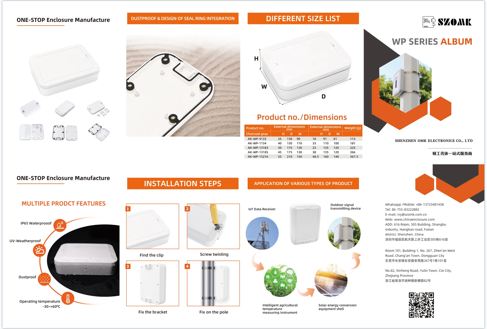 SZOMK Waterproof Box Ip67 Hot Humid Rain Harsh Weather Marine ABS IOT Outdoor Plastic Enclosure