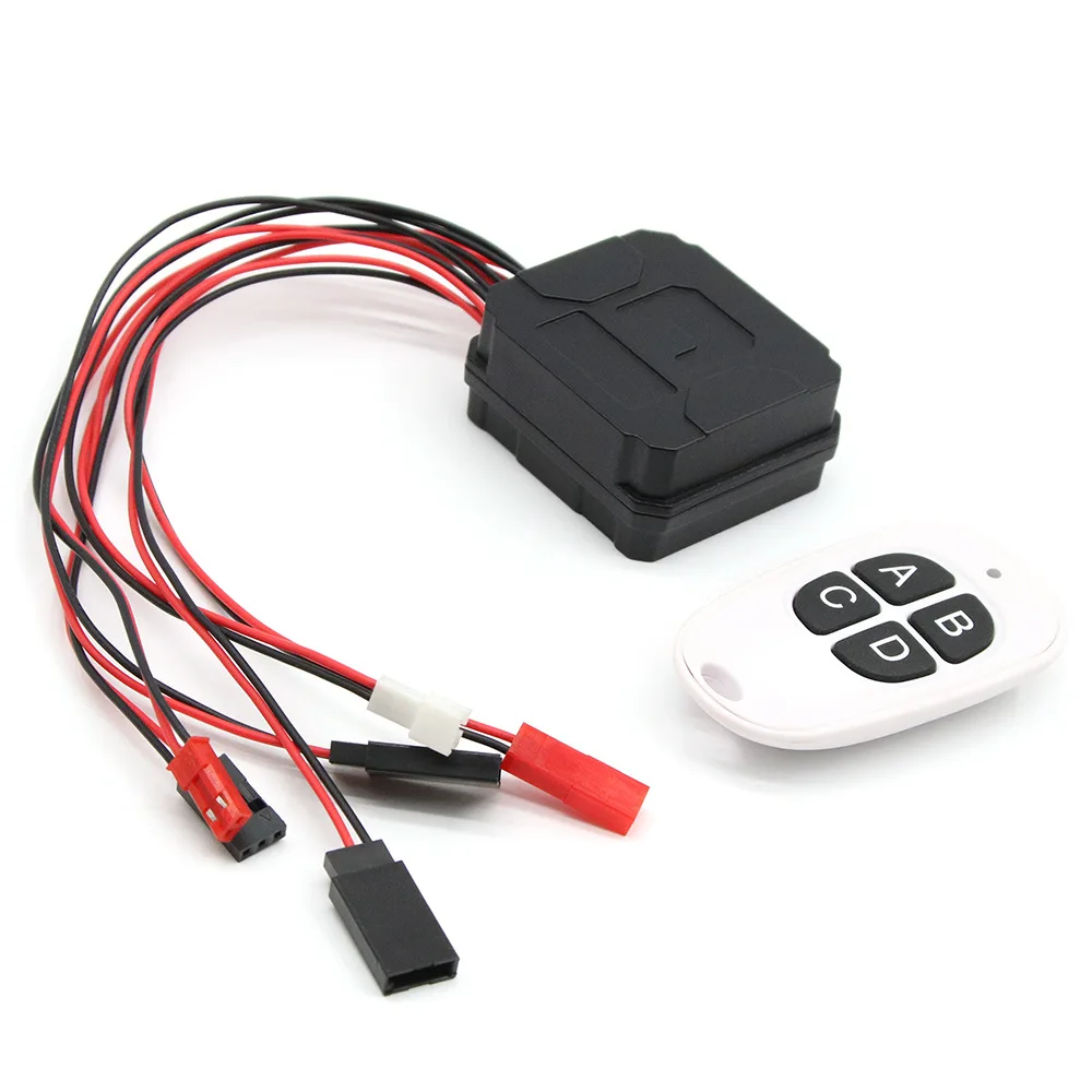 4 Ways 4CH Winch Control Wireless Remote Controller Receiver for 1/10 RC Crawler Axial SCX10 90046 Traxxas TRX4 Redcat MST