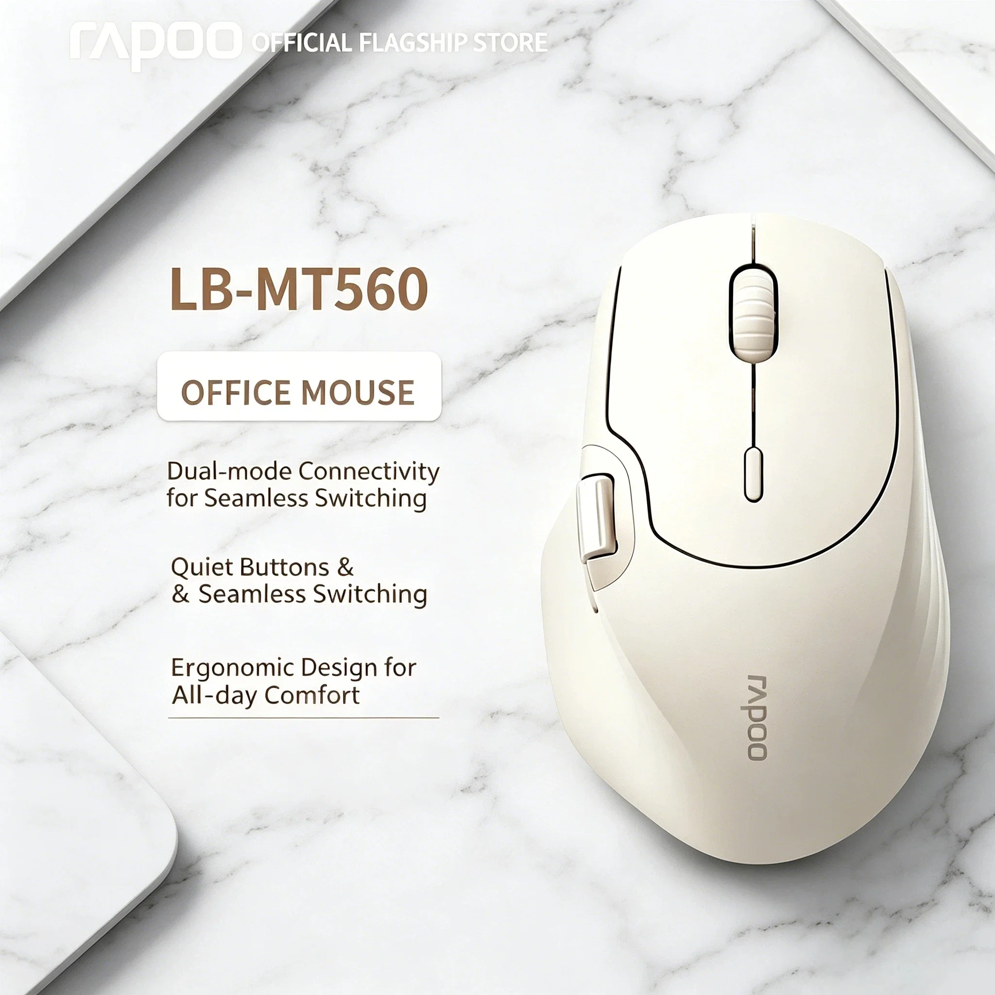 Rapoo MT560 3 Mode Wireless Mouse Esoteric Ergonomic Hall Magnetic Induction Knob Cross Screen Custom Graceful Lightweight Pro