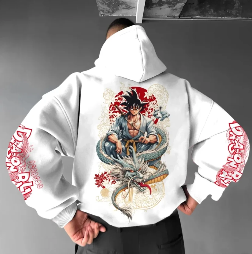 

Dragon Ball Animation Men's Hoodie Street Style Animation Printing Casual Breathable 2025 Autumn and Winter Cotton Hoodie