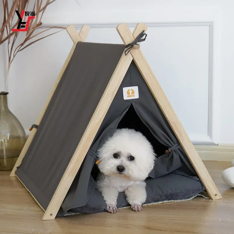 Pet Teepee Cat Sturdy Bed Hammock House Portable Folding Tent Easy Assemble Fit for Dog Puppy Cat Indoor Outdoor