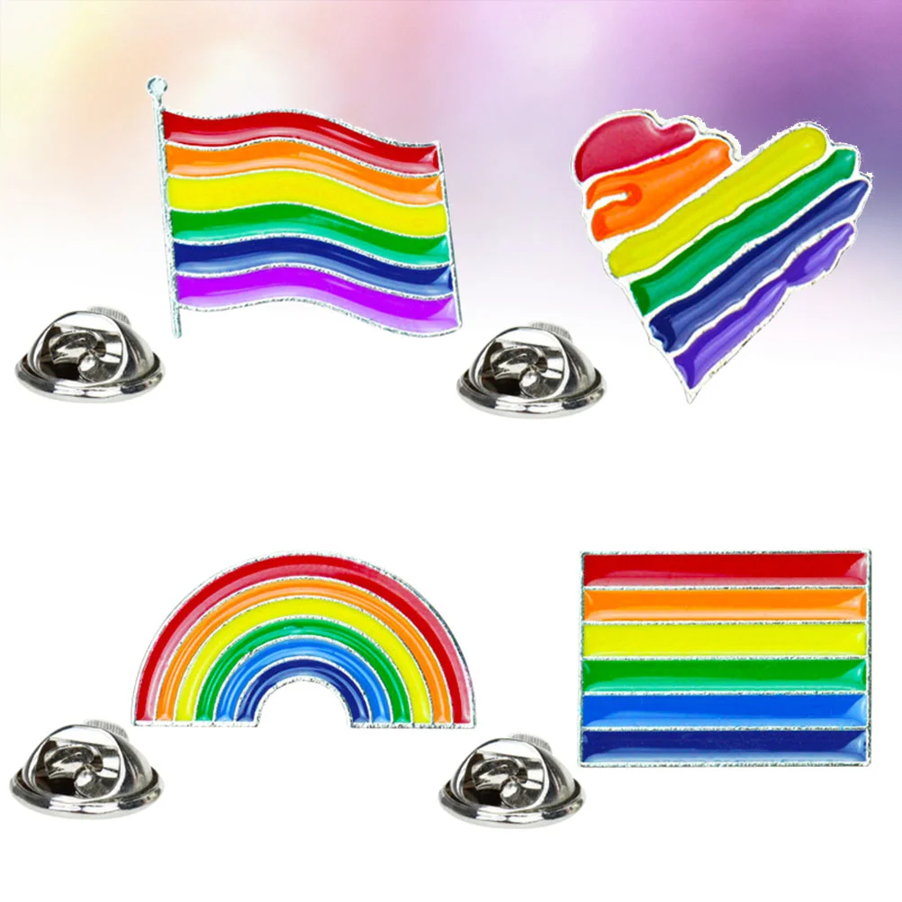 8pcs One Set Colorful Rainbow Love Flag Oil Drop Brooch Fashion Collar Pin Decorative Clothes Corsage for Gay Lesbian (A00330+A0