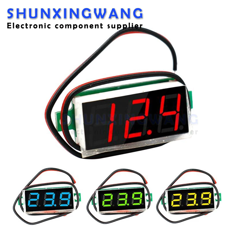 3 wires 0.28 Inch 2.5V-40V Mini Digital Voltmeter Voltage Tester Meter LED Screen Electronic Parts Accessories Digital Voltmeter