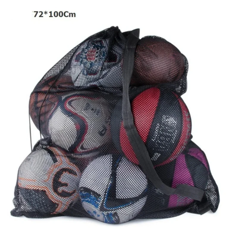 

Portable Extra Large Drawstring Mesh Shoulder Bag Football Basketball Soccer Storage Bags Travel Toy Ball Gym Sports Big Bag
