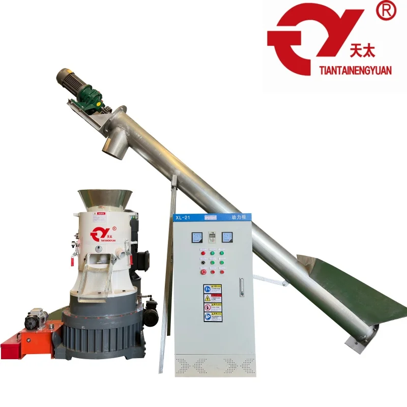 Tiantai High Productivity Animal Feed Pellet Machine 55 Kw Motor 220V/380V Straw Grass Biomass Rice Husk Wood Sawdust Processing