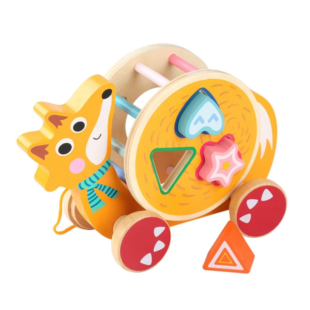

X55A-Snail-Dragging Toy, Award-Winning Wooden Children'S Toy with Shape Classifier and