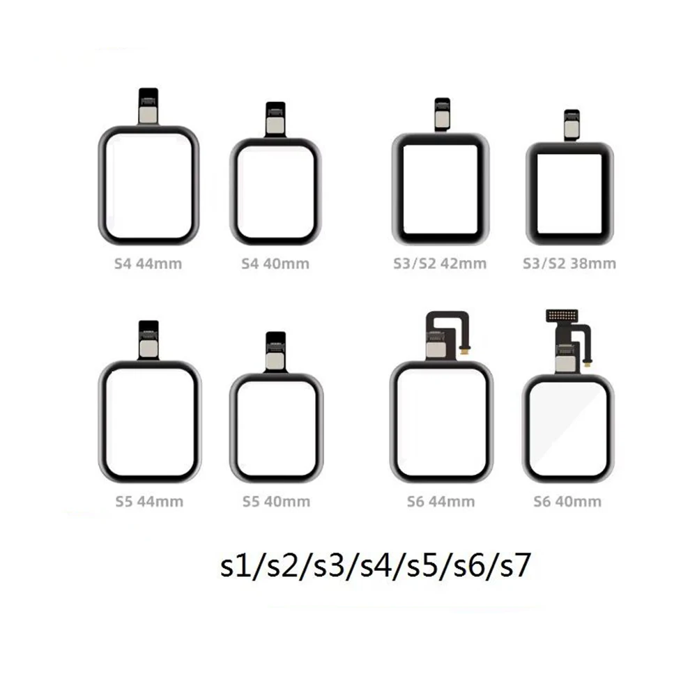 5pcs Touch Screen Digitizer Glass Panel+OCA Replacement For Watch Series 3 4 5 6 38mm 42mm 40mm 44mm Touch Screen Replacement