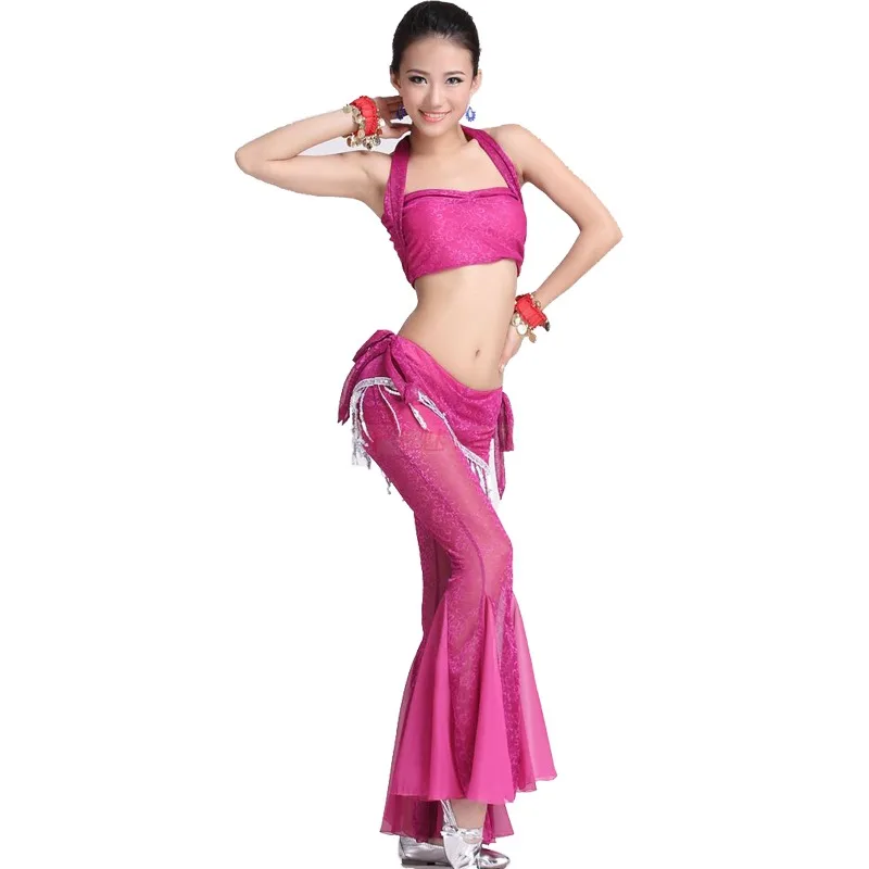 Trajes de danza del vientre personalizados, conjunto tribal, traje de práctica de danza oriental para adultos, conjunto de pantalones FM8048