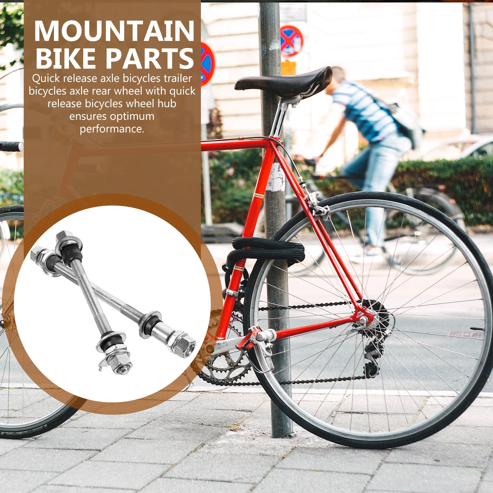 

2pcs Bicycle Axle Replacement Mountain Parts Rear Wheel Quick Release Durable Shaft High Temp Resistant Bearings Road Bike