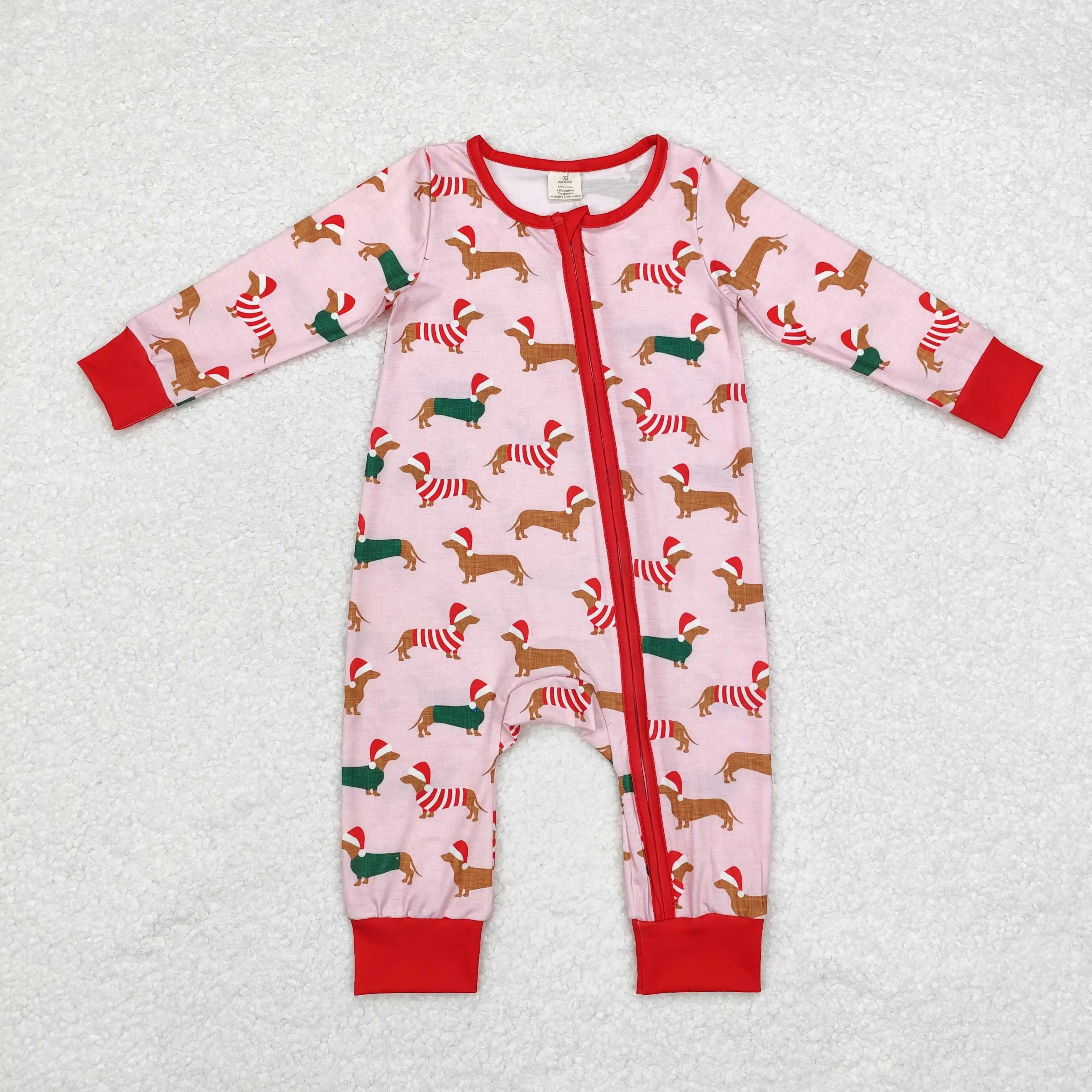 LR1081 Wholesale Summer kids clothes girl sets baby rompers Christmas hat puppy romper Boutique baby boy clothes